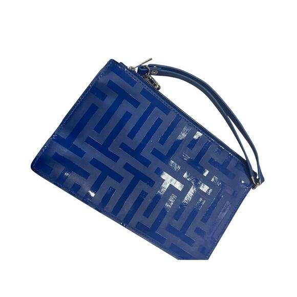 TED BAKER ROYAL BLUE CLUTCH WRISTLET BAG PREPPY CHIC AESTHETIC VERSATILE - Picture 12 of 14